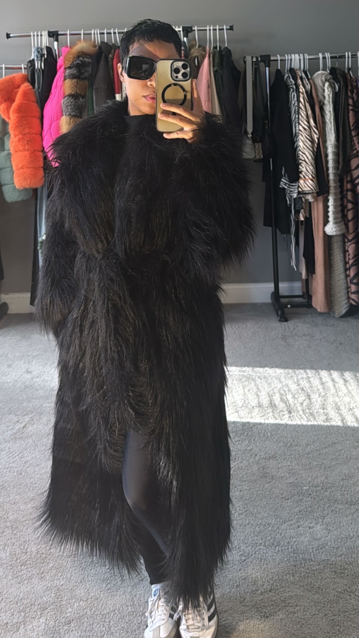 Long Black Faux Fur