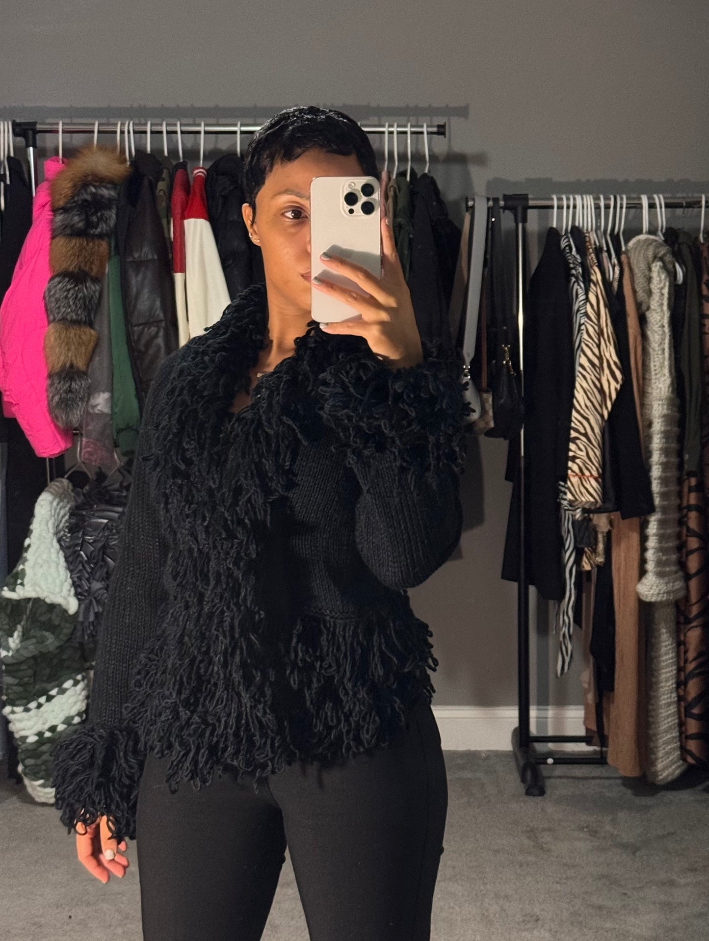 The "Fringed" Sweater (Black)