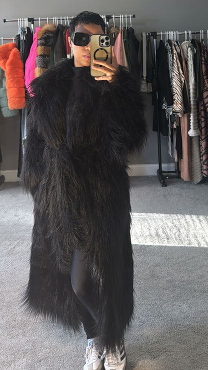 Long Black Faux Fur
