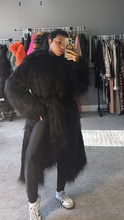 Long Black Faux Fur