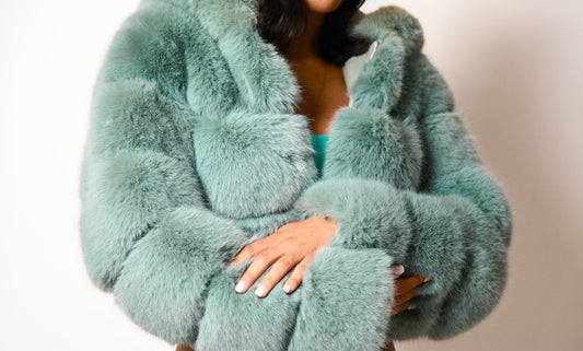Faux Rabbit Fur - Sea Foam Green